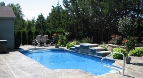 Fiberglass Pool with Sheer Descents