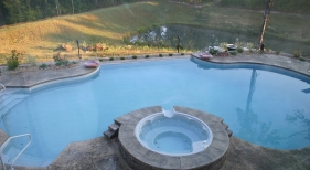 Negative Edge Pool with Raised Spa