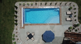 Geometric Pool with Tanning Ledge