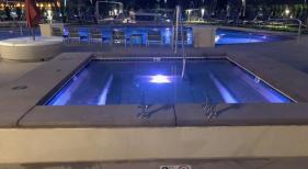 Freeform Pool at Night