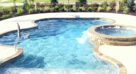 Freeform Pool with Raised Spa